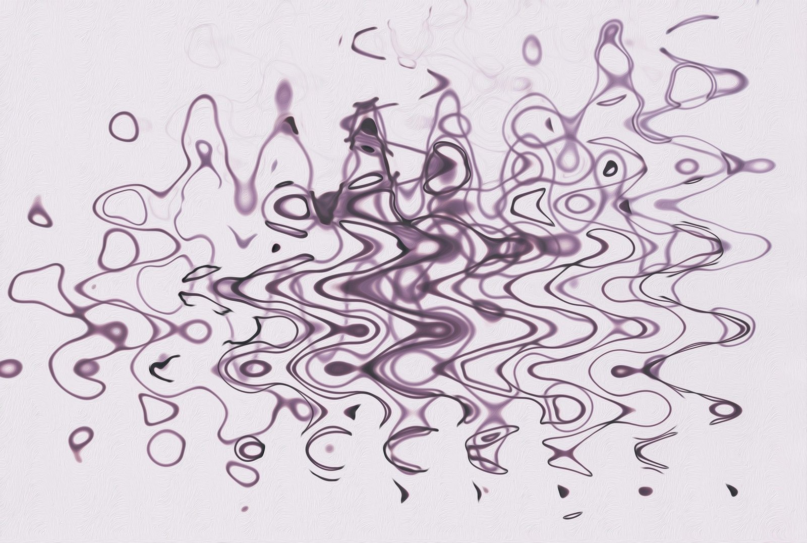 Abstract digital artwork representing a visual interpretation of synesthesia, featuring flowing, wavy purple lines and organic shapes blending together on a light background, evoking a sensory crossover experience.